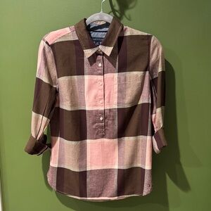 Tommy Hilfiger Pink & Brown LongSleeve Plaid Button-Up Shirt, NWT